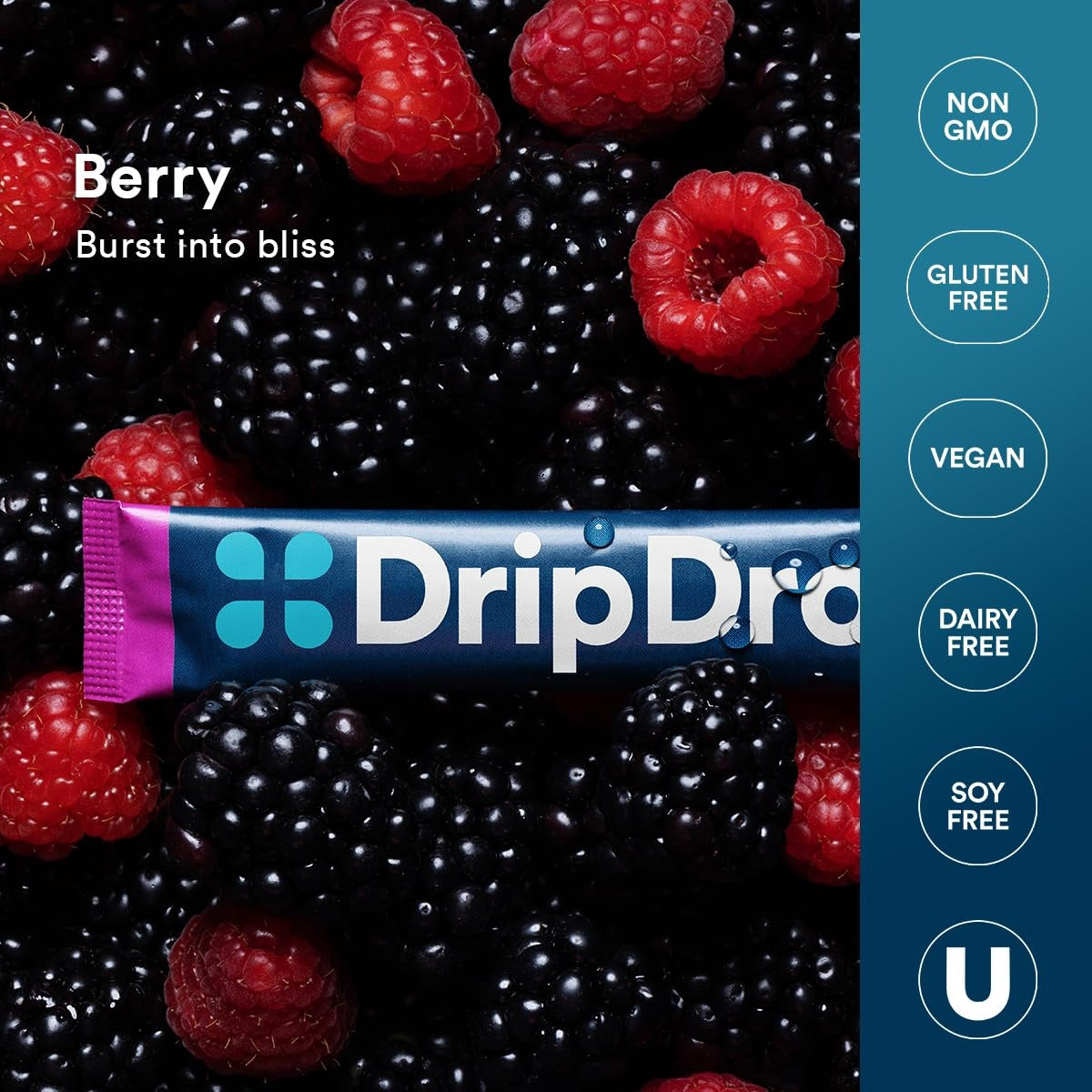 DripDrop Berry Electrolyte Powder, 8 oz sticks, 32 count - MHRC