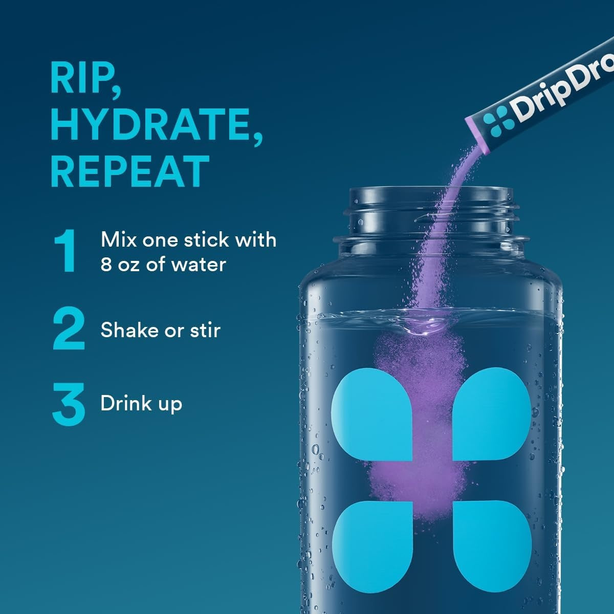 DripDrop Grape Electrolyte Powder, 8 oz sticks, 32 count - LQRC