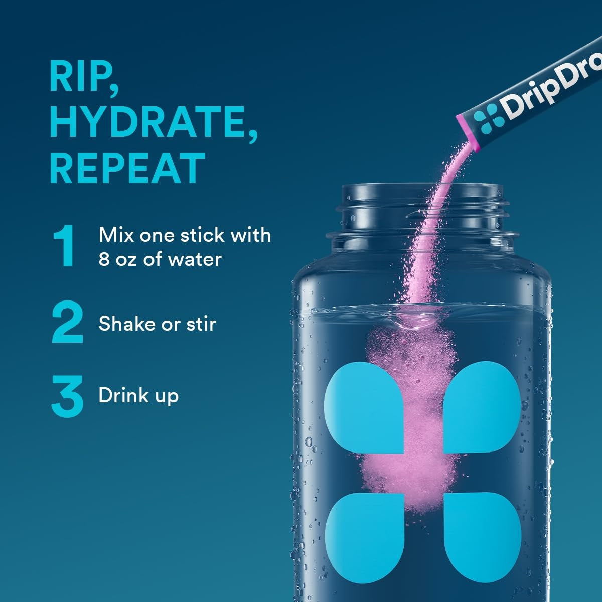 DripDrop Bold Variety Pack Electrolyte Powder, 8 oz sticks, 32 count - RUN7