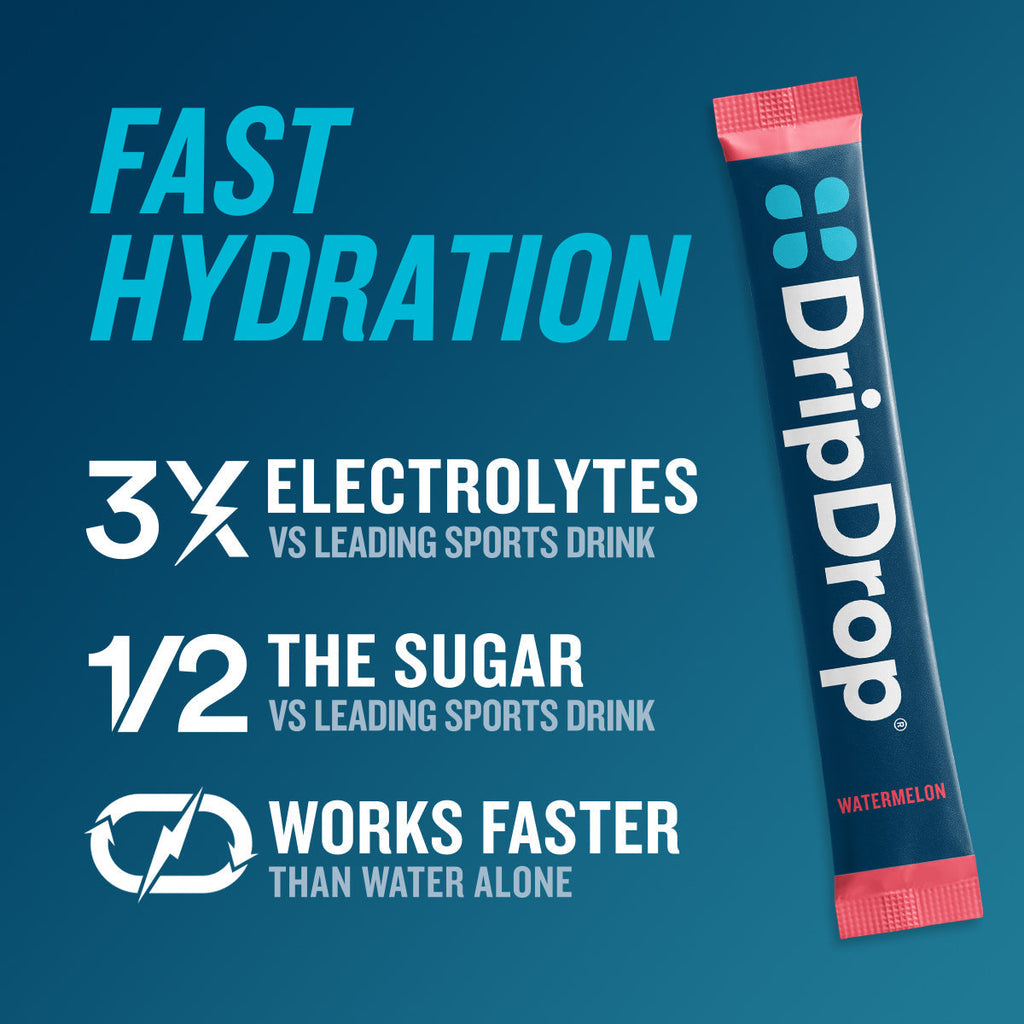 DripDrop Watermelon Electrolyte Powder, 8 oz sticks, 32 count - 03MW
