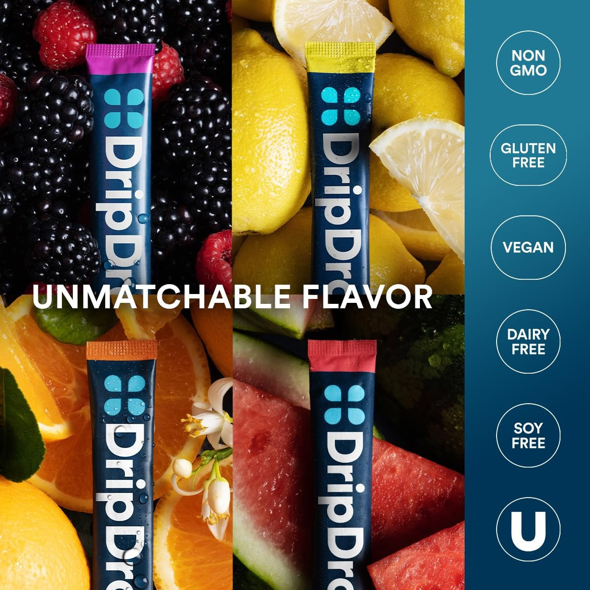 DripDrop Bold Variety Pack Electrolyte Powder, 16 oz sticks, 80 count - HS4K