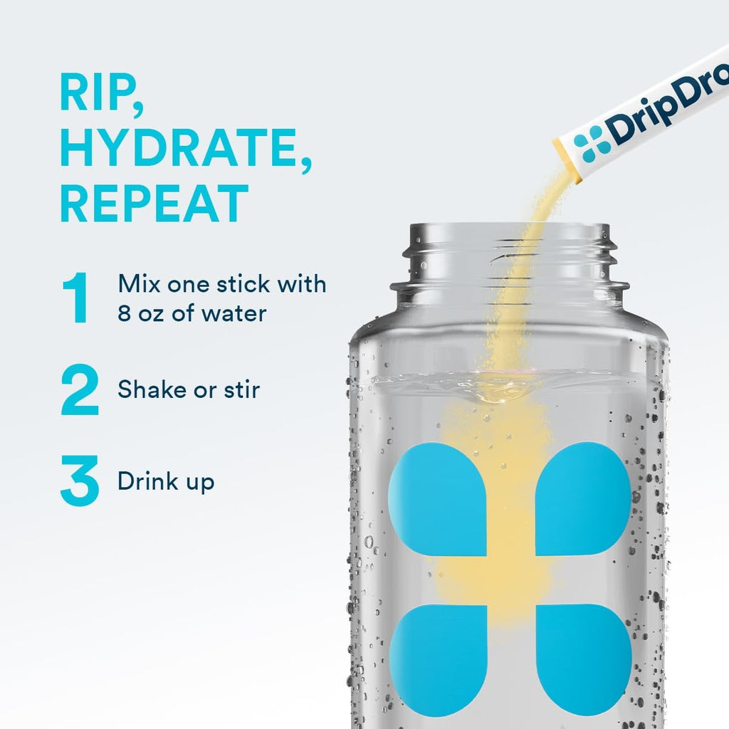 DripDrop Zero Sugar Citrus Variety Pack Electrolyte Powder, 8 oz sticks, 16 count - HRZ5