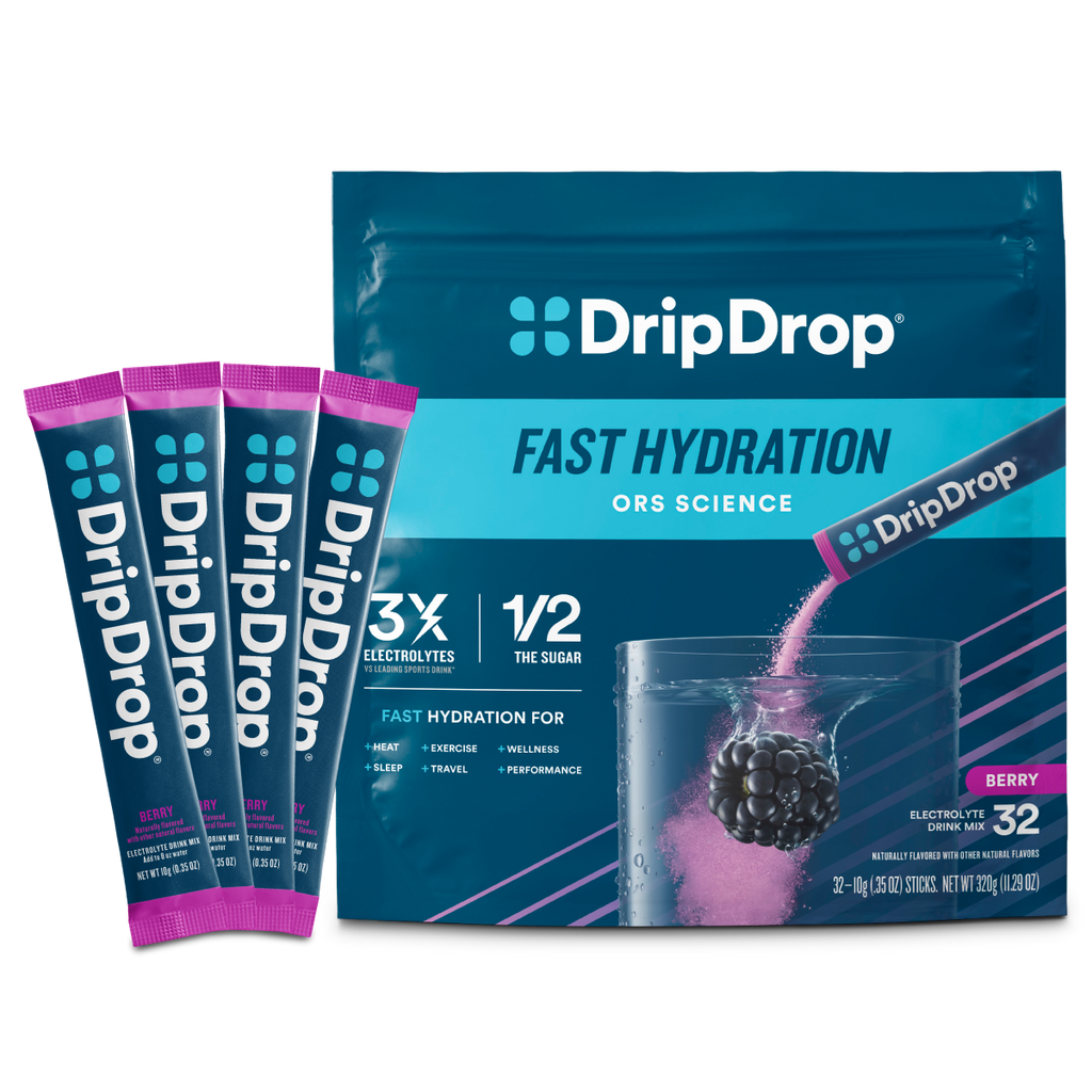 DripDrop Berry Electrolyte Powder, 8 oz sticks, 32 count - MHRC