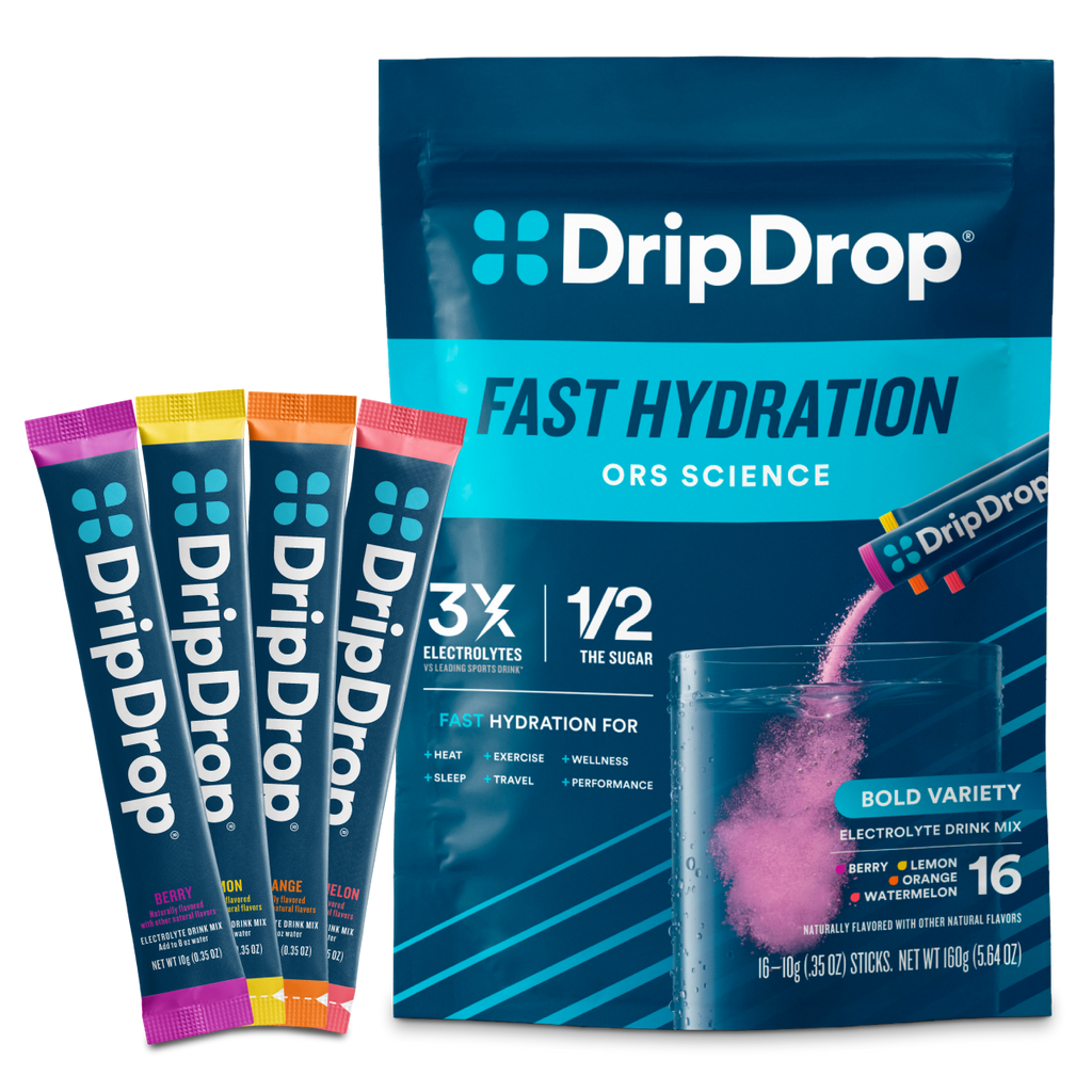 DripDrop Bold Variety Pack Electrolyte Powder, 8 oz sticks, 16 count - 8DZH