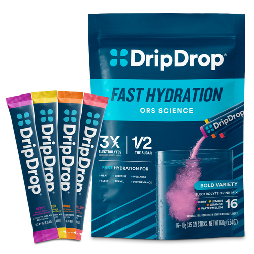 DripDrop Bold Variety Pack Electrolyte Powder, 8 oz sticks, 16 count - 8DZH