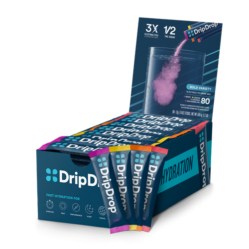 DripDrop Bold Variety Pack Electrolyte Powder, 16 oz sticks, 80 count - MBKK
