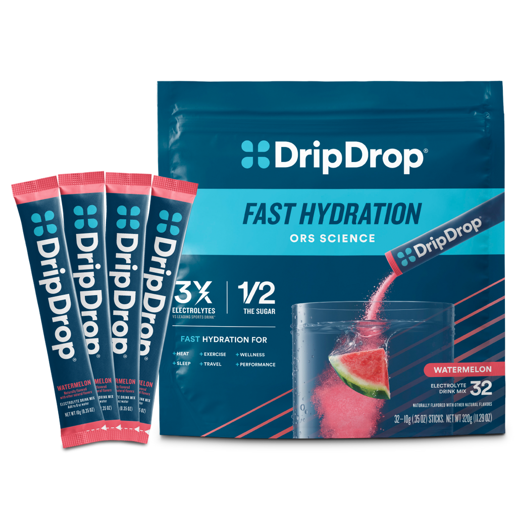 DripDrop Watermelon Electrolyte Powder, 8 oz sticks, 32 count - 03MW