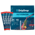 DripDrop Fruit Punch Electrolyte Powder, 8 oz sticks, 32 count - YGMU