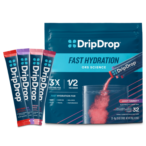 DripDrop Juicy Variety Pack Electrolyte Powder, 8 oz sticks, 32 count - 23P5
