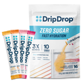 DripDrop Zero Sugar Citrus Variety Pack Electrolyte Powder, 8 oz sticks, 16 count - HRZ5
