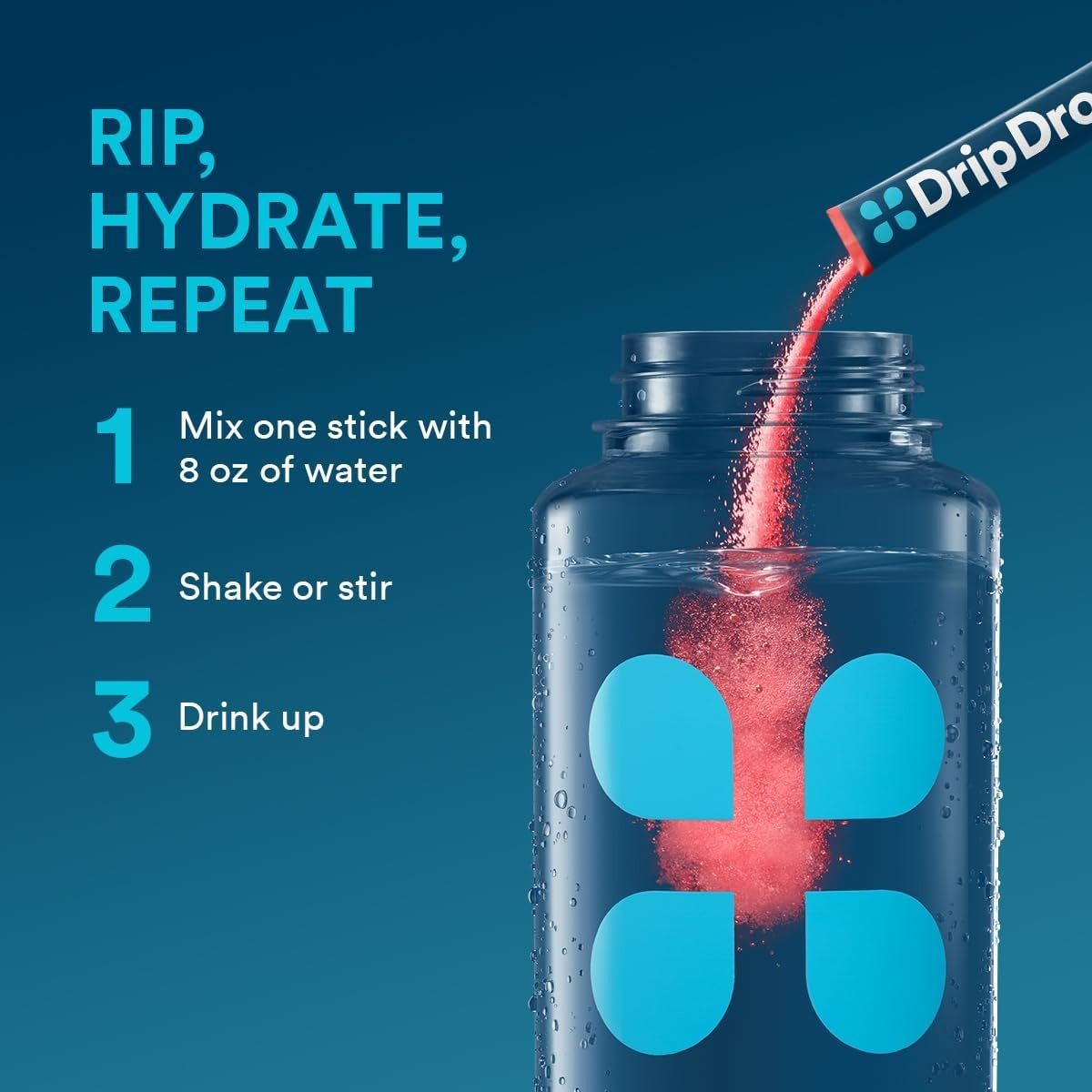 DripDrop Juicy Variety Pack Electrolyte Powder, 8 oz sticks, 16 count - BD3P
