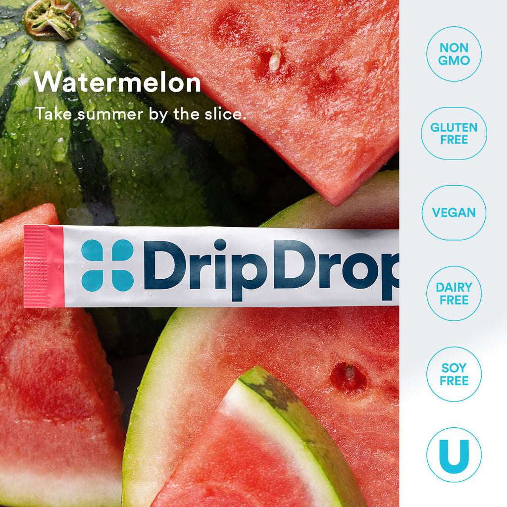 DripDrop Zero Sugar Watermelon Electrolyte Powder, 8 oz sticks, 32 count - WE7D
