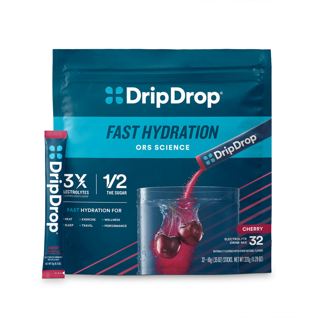 DripDrop Cherry Electrolyte Powder, 8 oz sticks, 32 count - JEBS