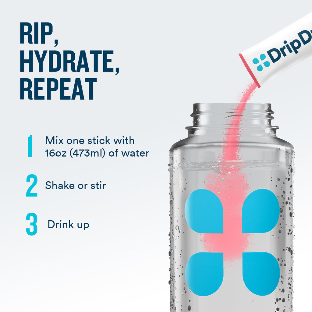 DripDrop Zero Sugar Plus, Watermelon, Tangerine, Tropical Punch, Raspberry Lemonade, 16 oz sticks, 16 count - KM1Y